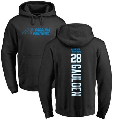 Carolina Panthers Men Black Rashaan Gaulden Backer NFL Football #28 Pullover Hoodie Sweatshirts->carolina panthers->NFL Jersey